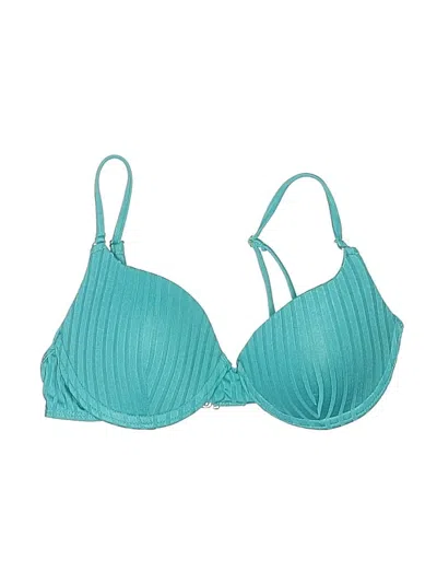 Pre-owned Shein Swimsuit Top Teal Swimwear In Blue