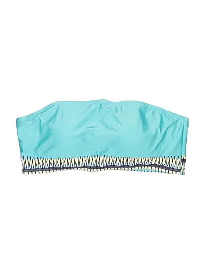 Pre-owned Shein Swimsuit Top Teal Swimwear In Blue