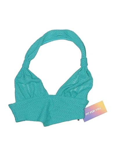 Shein Swimsuit Top Teal Swimwear In Blue
