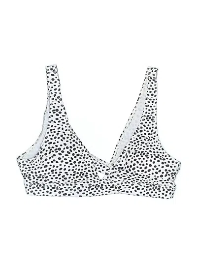 Pre-owned Shein Swimsuit Top White Animal Print Pattern Swimwear