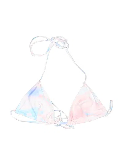 Pre-owned Shein Swimsuit Top White Tie-dye Pattern Swimwear