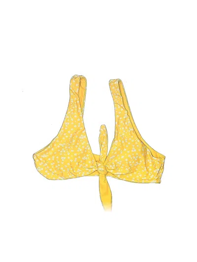 Pre-owned Shein Swimsuit Top Yellow Polka Dots Pattern Swimwear