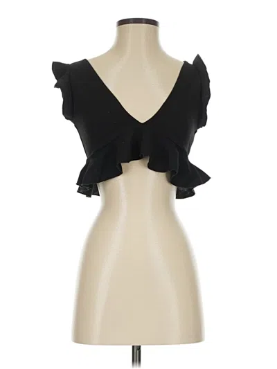 Pre-owned Shein Tank Top Black Ruffles Neckline Tops