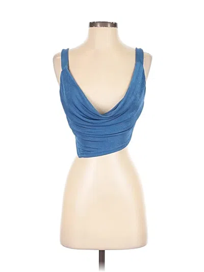Pre-owned Shein Tank Top Blue Cowl Neck Tops