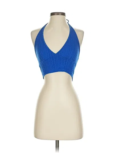 Pre-owned Shein Tank Top Blue Halter Neckline Tops