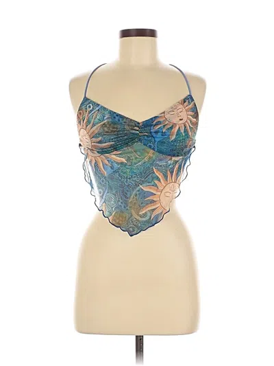 Pre-owned Shein Tank Top Blue Halter Neckline Tops