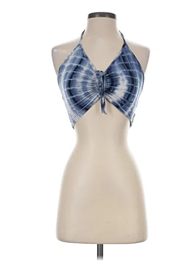 Pre-owned Shein Tank Top Blue Halter Neckline Tops