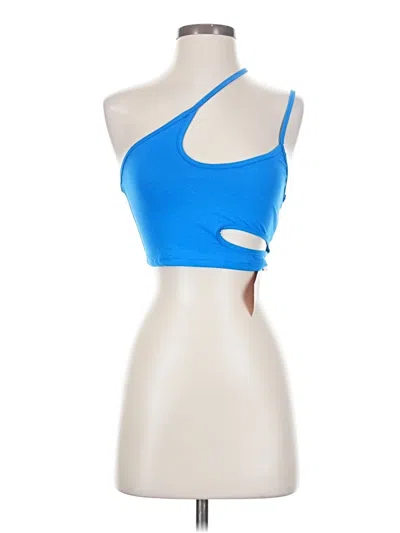 Shein Tank Top Blue One Shoulder Neckline Tops
