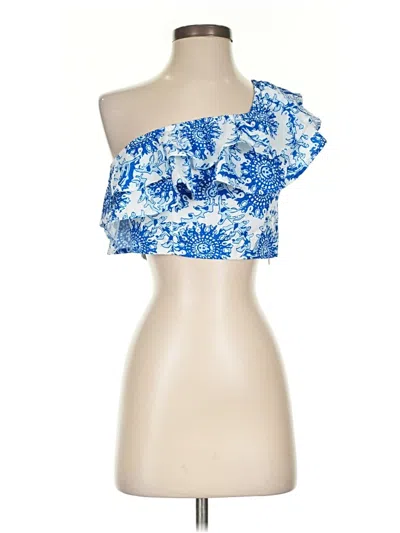 Pre-owned Shein Tank Top Blue One Shoulder Neckline Tops