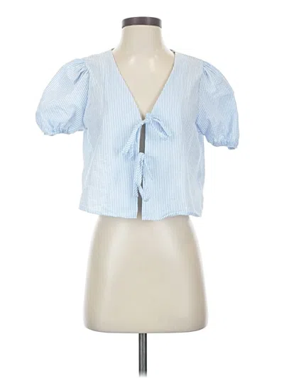 Pre-owned Shein Tank Top Blue Plunge Neckline Tops