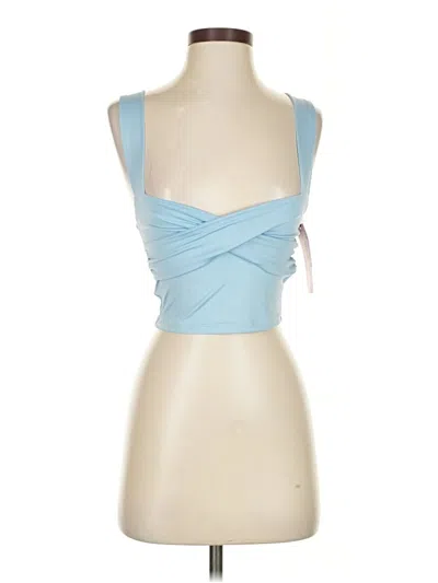 Shein Tank Top Blue Strapless Neckline Tops