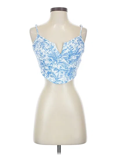 Pre-owned Shein Tank Top Blue Strapless Neckline Tops