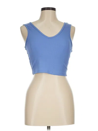 Pre-owned Shein Tank Top Blue Strapless Neckline Tops