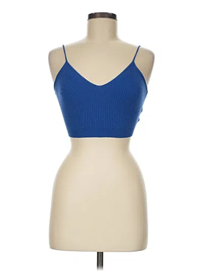 Pre-owned Shein Tank Top Blue Strapless Neckline Tops