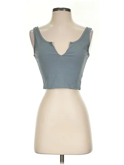 Pre-owned Shein Tank Top Blue Strapless Neckline Tops