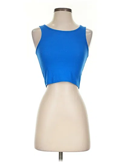 Pre-owned Shein Tank Top Blue Strapless Neckline Tops