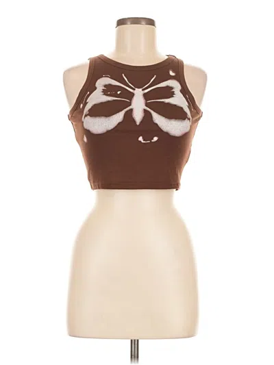 Pre-owned Shein Tank Top Brown Halter Neckline Tops