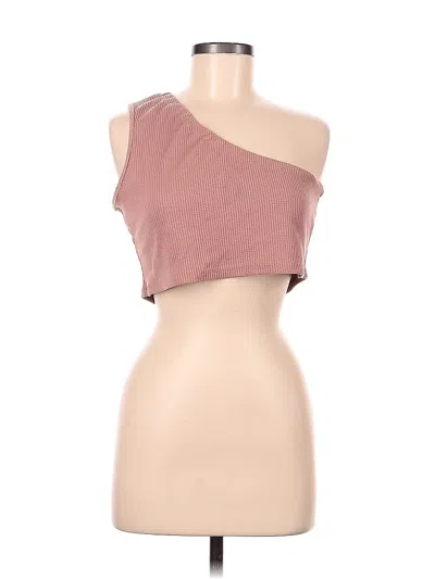 Pre-owned Shein Tank Top Brown One Shoulder Neckline Tops