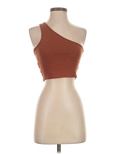 Pre-owned Shein Tank Top Brown One Shoulder Neckline Tops