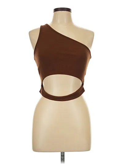 Pre-owned Shein Tank Top Brown One Shoulder Neckline Tops
