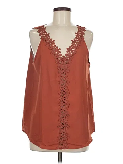 Pre-owned Shein Tank Top Brown Plunge Neckline Tops