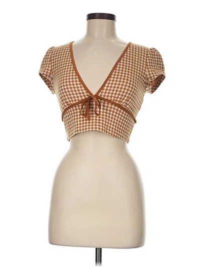 Pre-owned Shein Tank Top Brown Plunge Neckline Tops