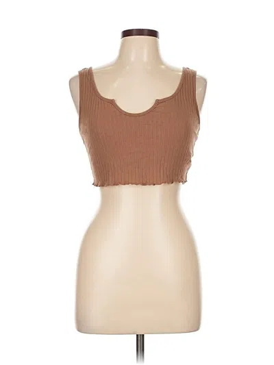 Pre-owned Shein Tank Top Brown Strapless Neckline Tops