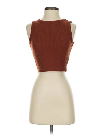 Pre-owned Shein Tank Top Brown Strapless Neckline Tops