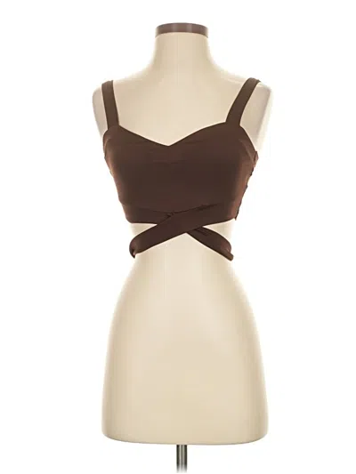 Pre-owned Shein Tank Top Brown Strapless Neckline Tops