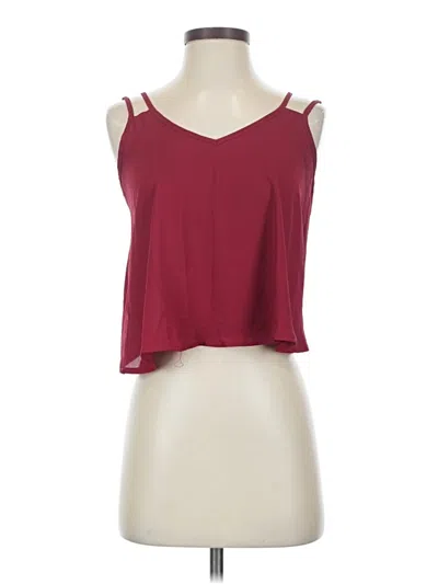Pre-owned Shein Tank Top Burgundy Cold Shoulder Neckline Tops