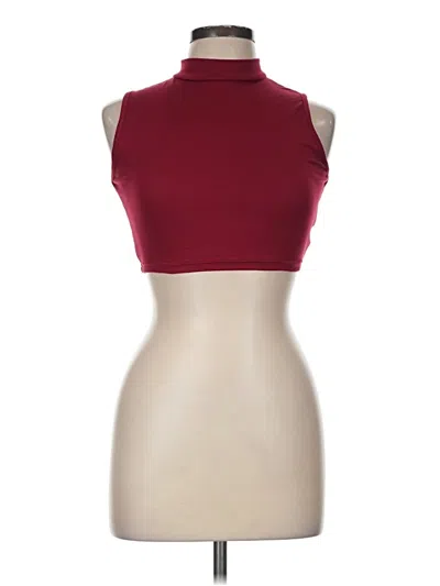 Pre-owned Shein Tank Top Burgundy Halter Neckline Tops