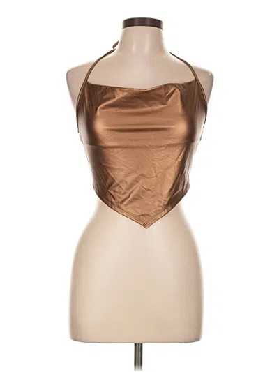 Shein Tank Top Gold Strapless Neckline Tops