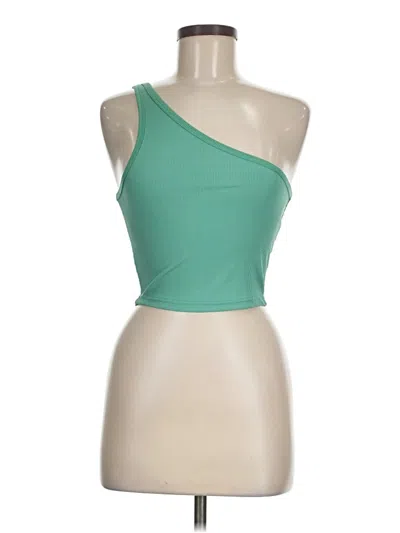 Pre-owned Shein Tank Top Green One Shoulder Neckline Tops