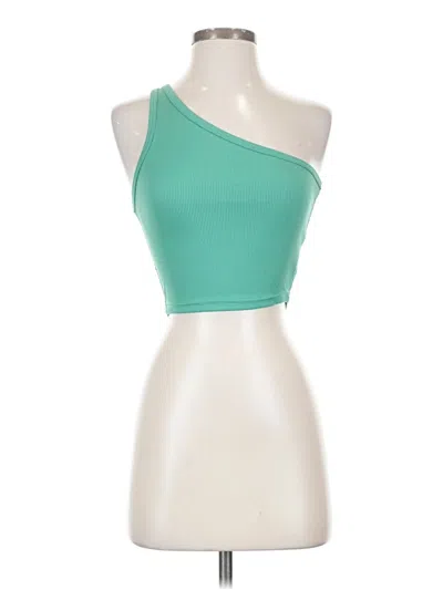 Pre-owned Shein Tank Top Green One Shoulder Neckline Tops
