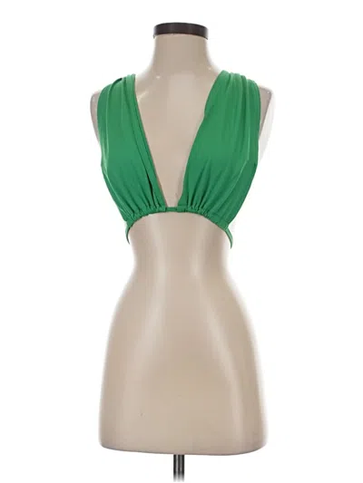 Pre-owned Shein Tank Top Green Plunge Neckline Tops