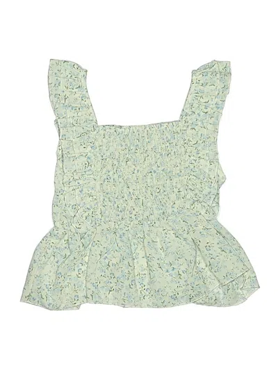Pre-owned Shein Kids' Tank Top Green Ruffles Neckline Tops