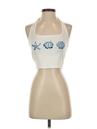 Pre-owned Shein Tank Top Ivory Halter Neckline Tops In White