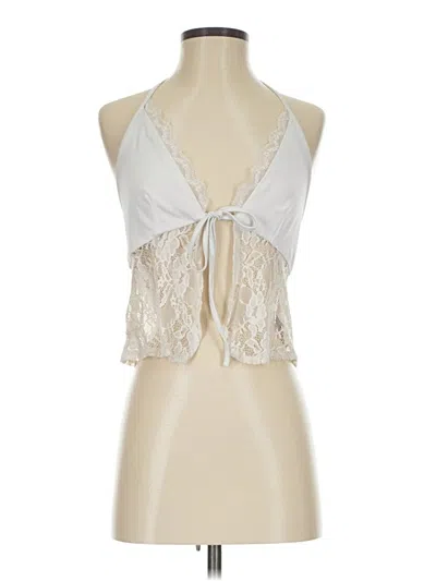 Pre-owned Shein Tank Top Ivory Halter Neckline Tops In White