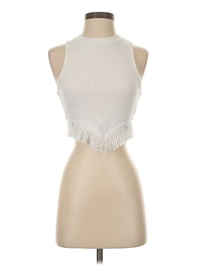 Pre-owned Shein Tank Top Ivory Halter Neckline Tops In White