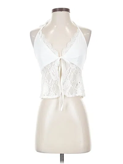 Pre-owned Shein Tank Top Ivory Halter Neckline Tops In White