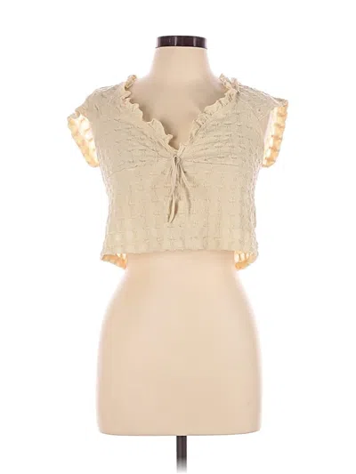 Pre-owned Shein Tank Top Ivory Ruffles Neckline Tops