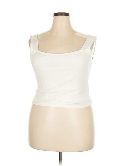 Pre-owned Shein Tank Top Ivory Strapless Neckline Tops In White