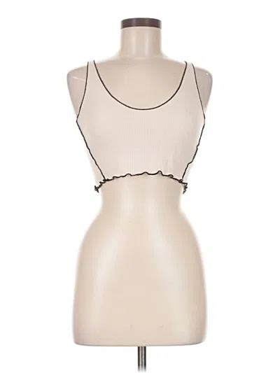 Pre-owned Shein Tank Top Ivory Strapless Neckline Tops In White