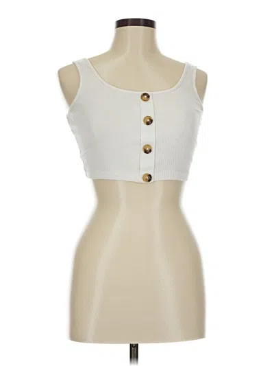 Pre-owned Shein Tank Top Ivory Strapless Neckline Tops In White