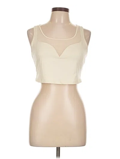 Pre-owned Shein Tank Top Ivory Strapless Neckline Tops In White