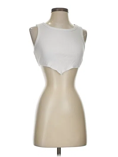 Pre-owned Shein Tank Top Ivory Strapless Neckline Tops In White