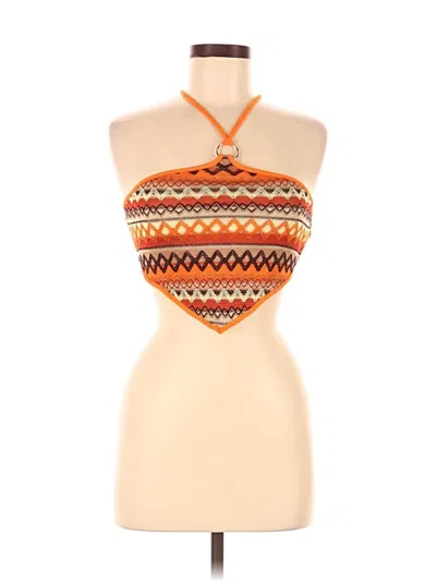 Pre-owned Shein Tank Top Orange Halter Neckline Tops
