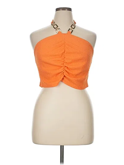 Pre-owned Shein Tank Top Orange Halter Neckline Tops
