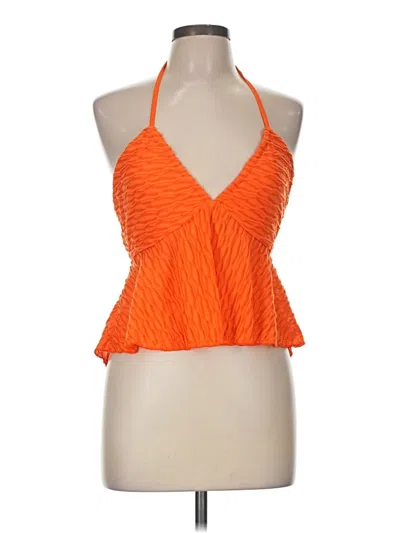 Pre-owned Shein Tank Top Orange Halter Neckline Tops