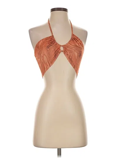 Pre-owned Shein Tank Top Orange Halter Neckline Tops